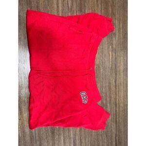 GAP Red Sweatpants Joggers Logo Embroidered Drawstring Waist Size L